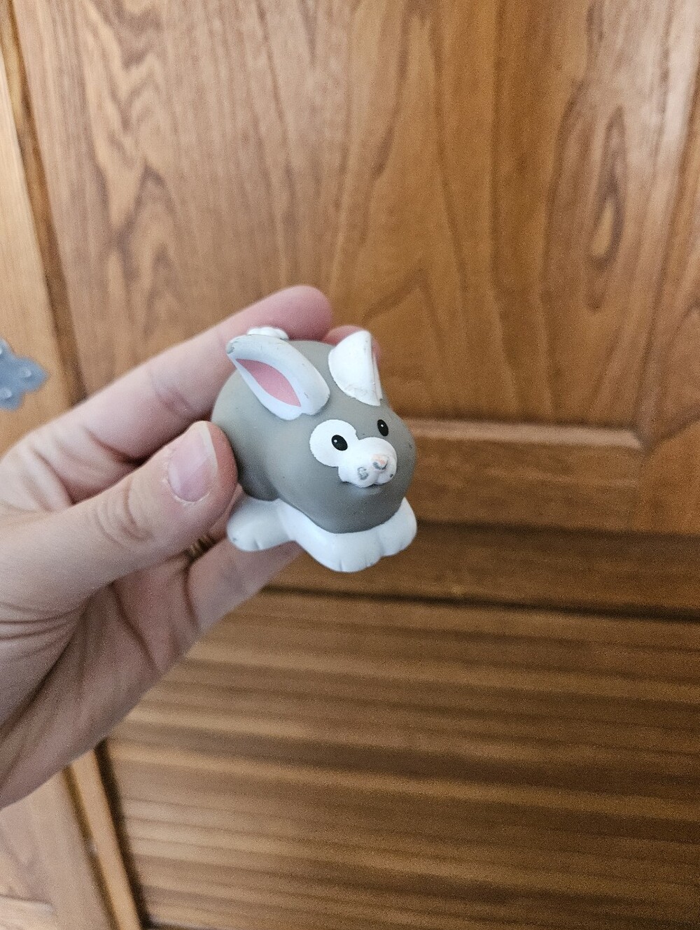 🧡3/$15 HTF Fisher-Price Little People Grey Bunny